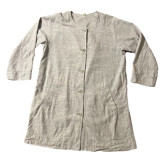 Eileen Fisher Hemp Cotton Tunic Jacket Button Front Size M Lagenlook Minimalist - Picture 4 of 11